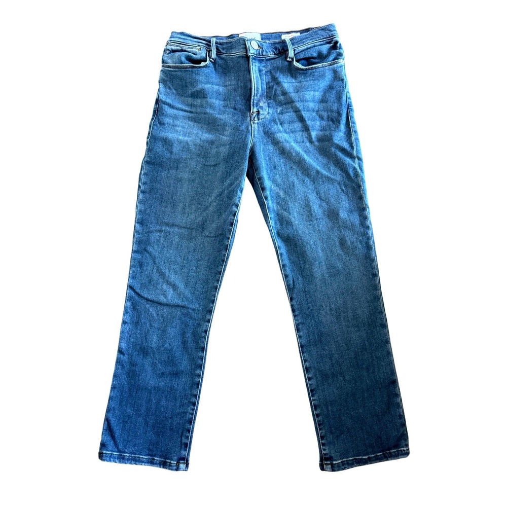 FRAME Le High Straight Jeans High Rise Medium Wash Denim Size 30
